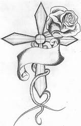 Cross Drawings Rose Crosses Cool Tattoo Drawing Roses Sketches Easy Draw Pencil Simple Sketch Tattoos Deviantart Flowers Designs Clipart Coloring sketch template