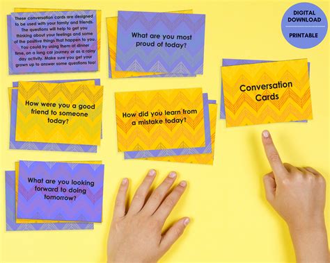 kids conversation cards printable conversation card game etsy