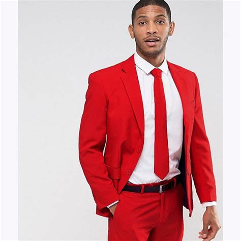 red man suit slim suitfit england mens suit custom  groom