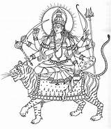 Durga sketch template