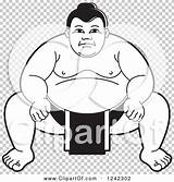 Sumo Wrestler Clipart Crouching Illustration Royalty Vector Perera Lal sketch template