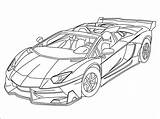 Lamborghini Coloring Pages Veneno Printable Logo sketch template