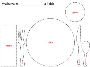 table setting paper craft