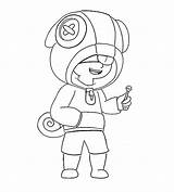 Brawl Leon Stars Coloring Pages Printable Kids sketch template