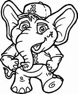 Tide Crimson Clipart Alabama Coloring Pages Elephant Clip Cliparts Library sketch template