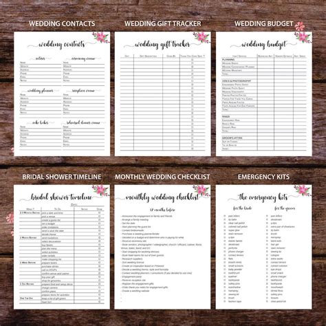 wedding planner printable wedding binder printables wedding planner