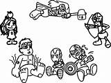 Coloring Avengers Chibi Arcade Avenger Coloringbay Ingrahamrobotics sketch template