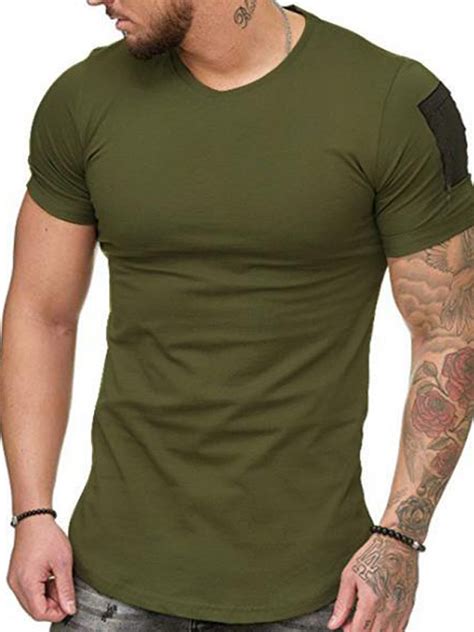 lallc mens slim fit short sleeve  shirt muscle casual blouse top