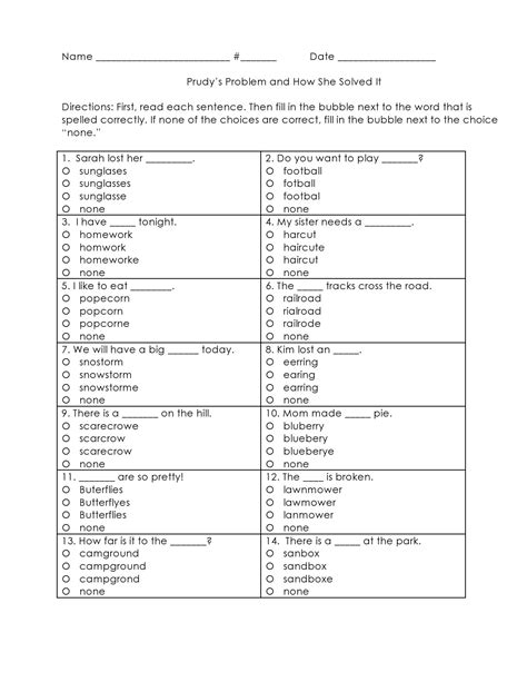 printable spelling test templates word  templatelab