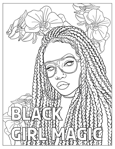 realistic black girl coloring pages