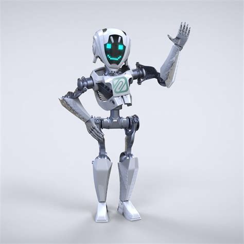 robot cartoon character 3d model fbx