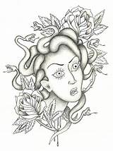 Coloring Medusa Roses Head Netart Print sketch template
