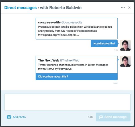 twitter launches sharing public tweets in direct messages