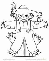Coloring Scarecrow Pages Fall Printable Preschool Kids Thanksgiving Sheets Halloween Cute Colouring Worksheets Scarecrows Worksheet Education Color Printables Activities Preschoolers sketch template