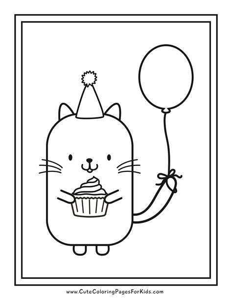printable birthday coloring pages cute coloring pages  kids