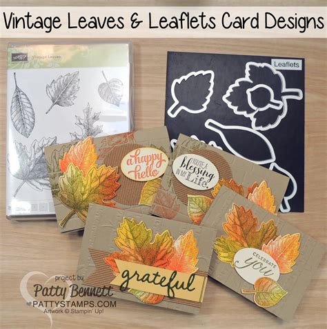 vintage leaves fall card set stampin  patty stamps