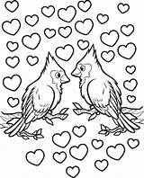 Coloring Birds Pages Valentines Valentine Bird Disney Princess Printable Getcolorings Print sketch template