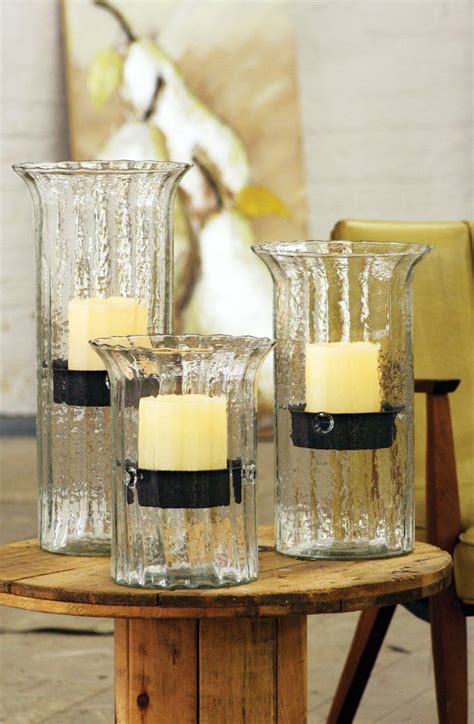 Kalalou Ribbed Glass Candle Cylinder With Rustic Insert In 2020 Glass