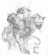 Cerberus Hades Mythology Mythical Monster Guarded Freshly Gates Welcomed Prescott Sphinx Loup Garou Imaginaires Jerk Fle sketch template