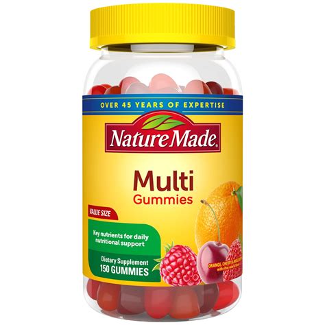 nature  multivitamin gummies  count  size  daily nutritional support walmart