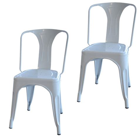 amerihome white metal dining chair set   bswset  home depot