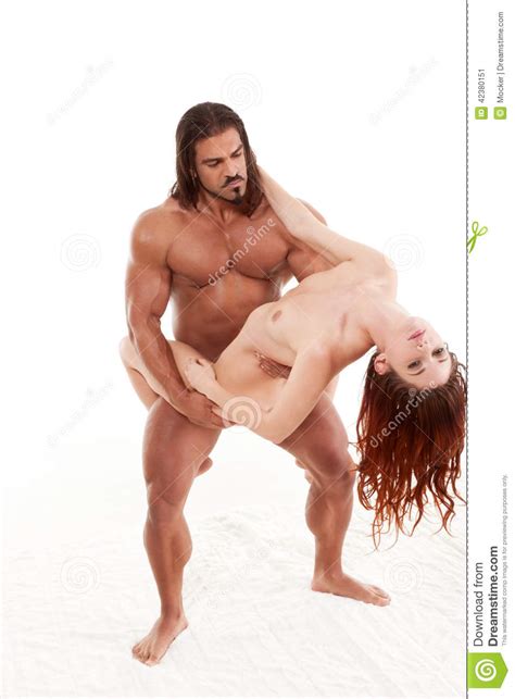 Interracial Barbarian Sensual Couple In Love And Sex Stock