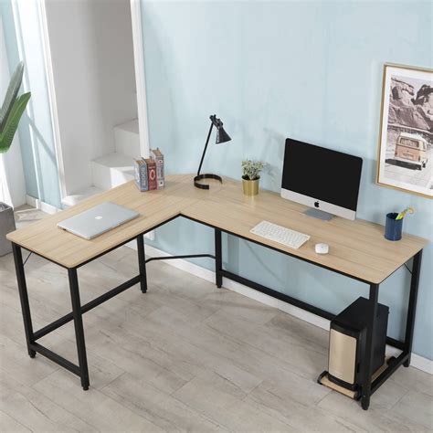 shaped computer desk  office      writing computer