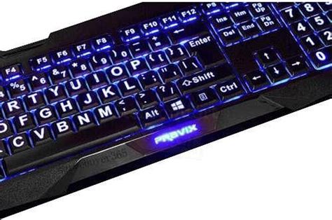 toetsenbord voor slechtziende met  kleuren led verlichting bol