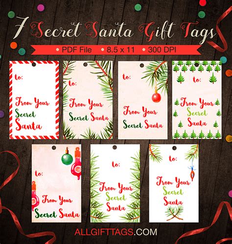 secret santa gift tags santa gift tags christmas gift tags