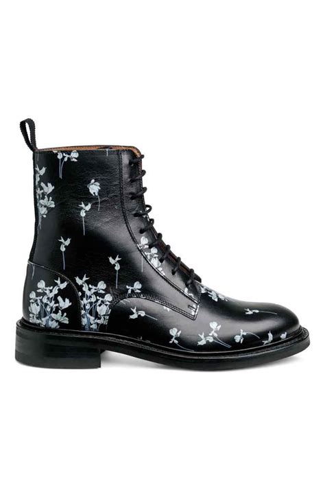 boots blackfloral ladies hm  boots leather boots stunning shoes