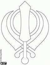 Khanda Sikh Símbolos sketch template
