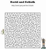 Goliath David Maze Bible Kids Worksheets Printable Activities Mazes Older Sunday School Worksheet Children Puzzles Pages Word Craft Search Daniel sketch template