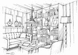 Interior Drawing Room Living Sketch Coloring Pages Perspective Sketches Renderings Choose Board Colouring House sketch template