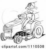 Mower Lawn Man Riding Clipart Pages Coloring Mowing Vector Zero Turn Illustration Fat Poster Print Royalty Clip Template Care sketch template
