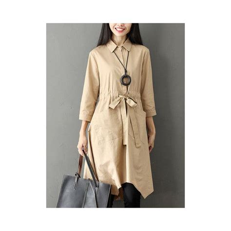 Belt Slim Asymmetrical Trench Coats 35 Liked On Polyvore Featuring