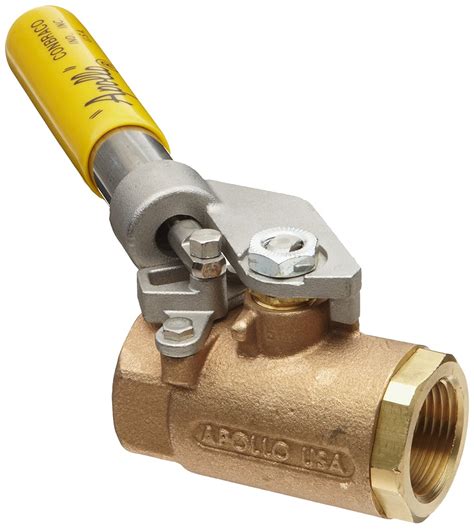 apollo   series bronze ball valve  piece inline spring close lever  npt female