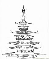 Pagoda Tempel Buddhist Shrine Kleurplatenl Kids Tattoodonkey sketch template