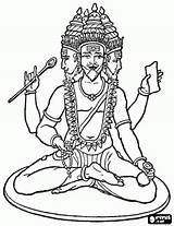 Hindu Coloring Pages Hinduismo Shiva Brahman Printable Drawing Hinduism Brahma Navagraha Dibujo Para Vishnu Do Dios Gods God India Creation sketch template