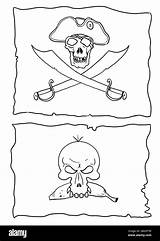Roger Jolly Flag Coloring Stock Drawing Pirate Alamy Outline Sheet Clipart Illustration Funny sketch template