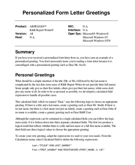 sample greeting letter templates  ms word