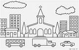 Cidade Cidades Igreja sketch template