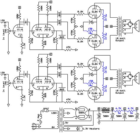 stereo tube amplifier diagram