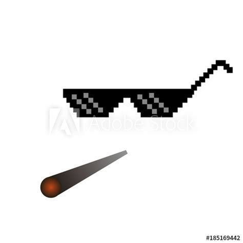Glasses Pixel Vector Icon Pixel Art Glasses Of Thug Life