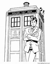 Tardis Coloring Who Doctor Drawing Getdrawings Getcolorings Pages Central sketch template