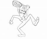 Waluigi Tennis Coloring Pages Template Printable sketch template