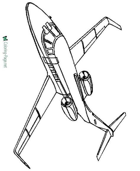 business jet airplane coloring page