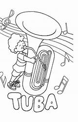 Tuba Coloring Tubby Colorear Template Sousaphone Getdrawings Drawing Instrumentos sketch template
