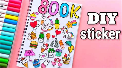 diy homemade stickers drawing   draw cute stickers