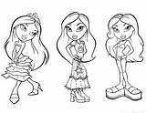 Bratz Coloring Babyz Girl Pages Doll Lineart Three Printable Kids sketch template