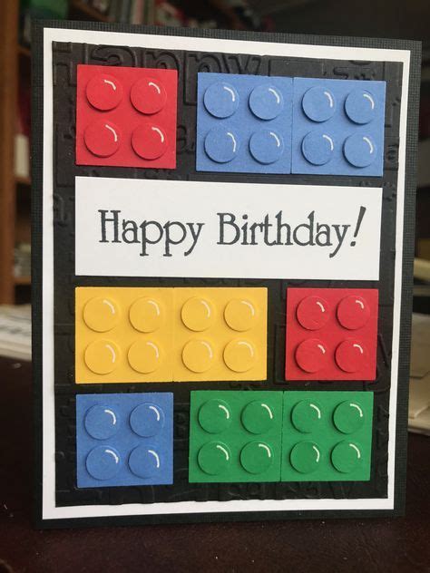 trendy birthday card children diy stampin  lego birthday cards